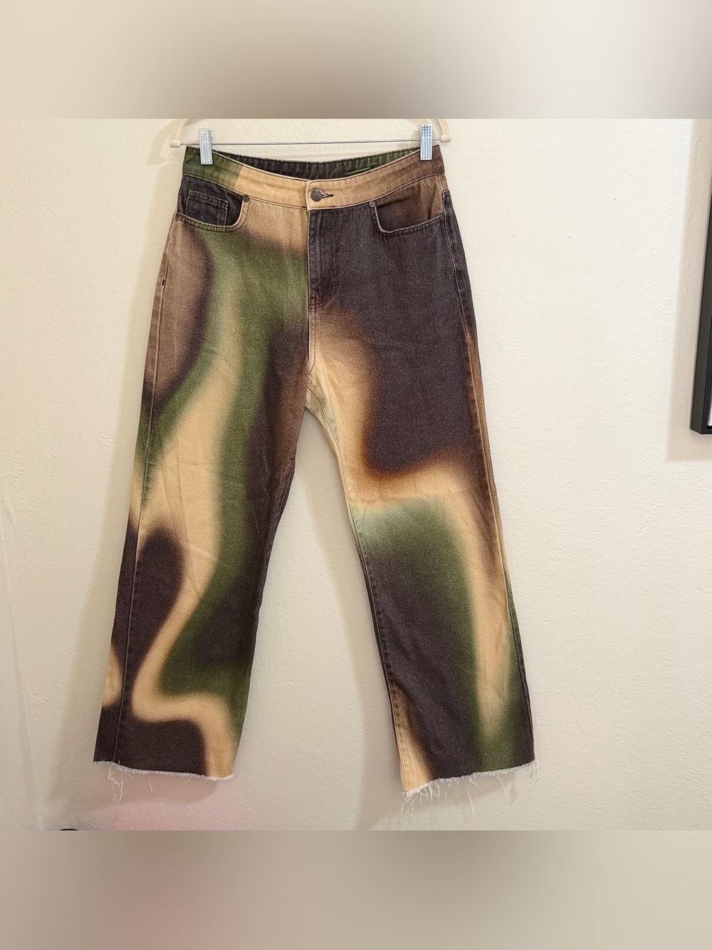 Jaded London Curly Fry Swirl Wide Leg Jeans Size 28 90s Grunge Y2K Streetwear